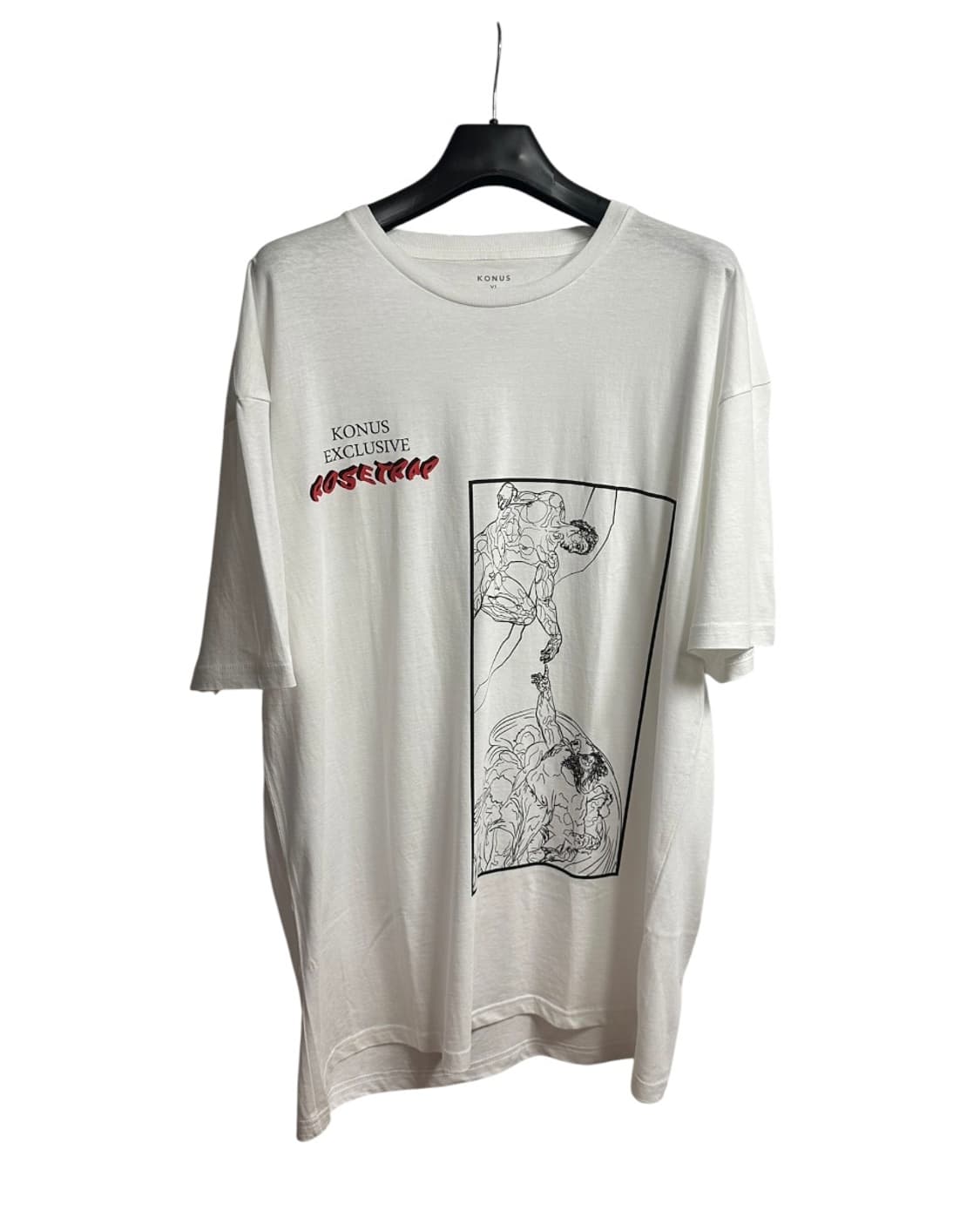 *새상품 코너스(KONUS) 그래픽 반팔 티셔츠 화이트 XL size 상품이미지1