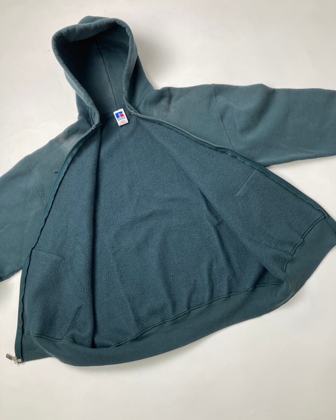 90s Russell Zip Up Hoodie (sage green) 상품이미지7