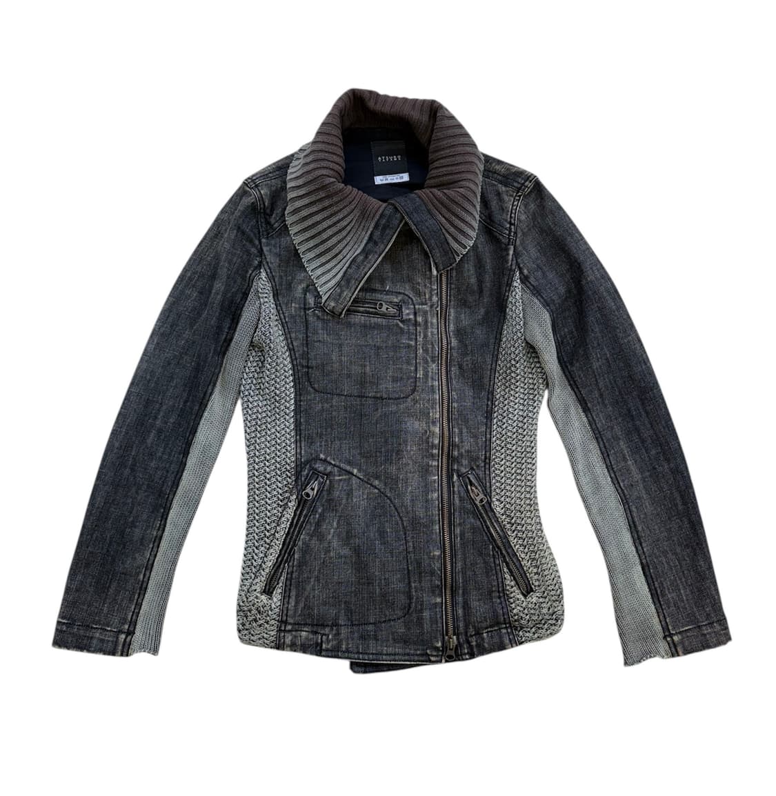 아츠로 타마야 하이넥 데님 니트 자켓 상품이미지3