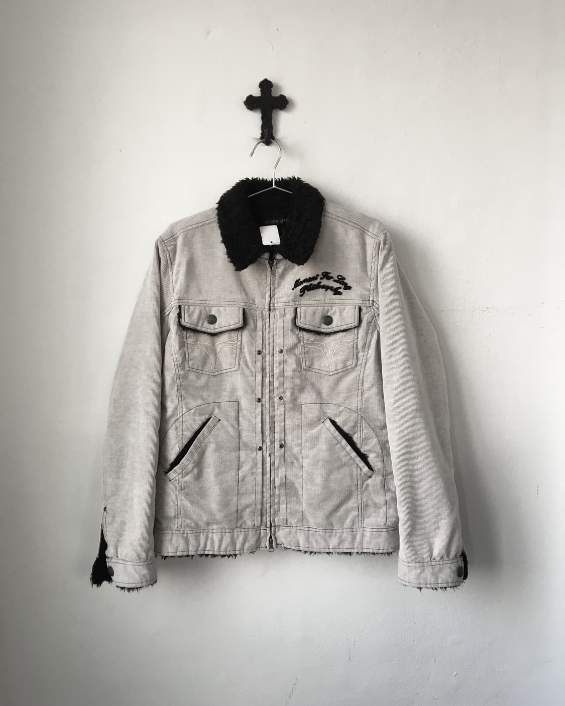 In the attic fake fur collar corduroy ja 상품이미지2