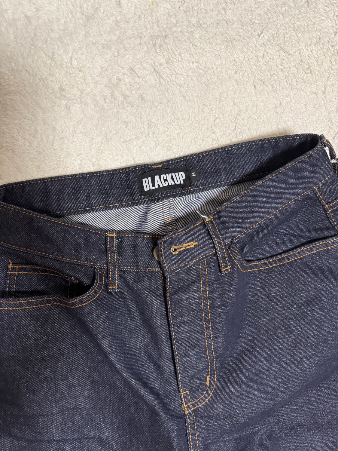 블랙업 생지데님 와이드팬츠 m 상품이미지2