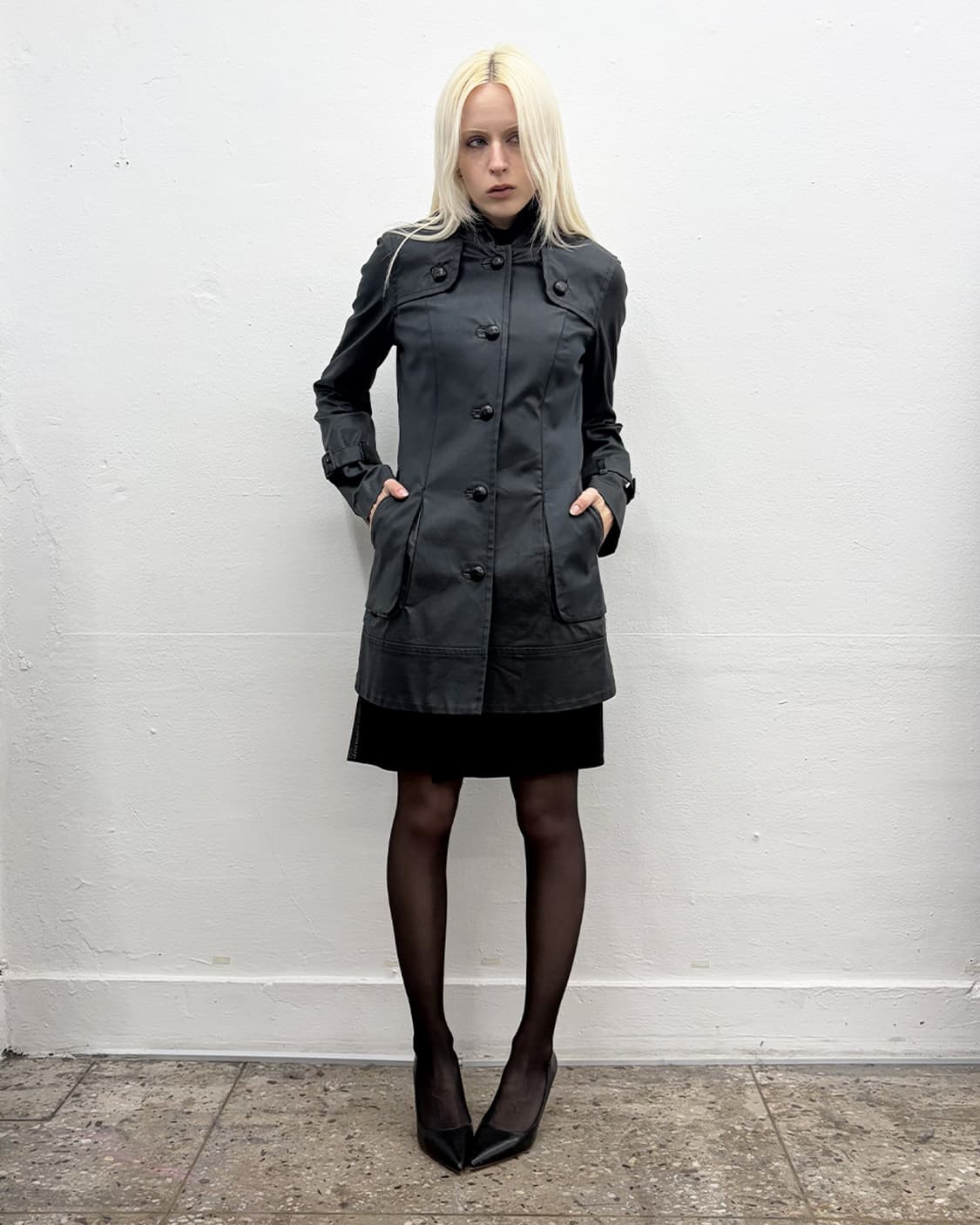 빈티지 왁스 코팅 후디드 코트 상품이미지6