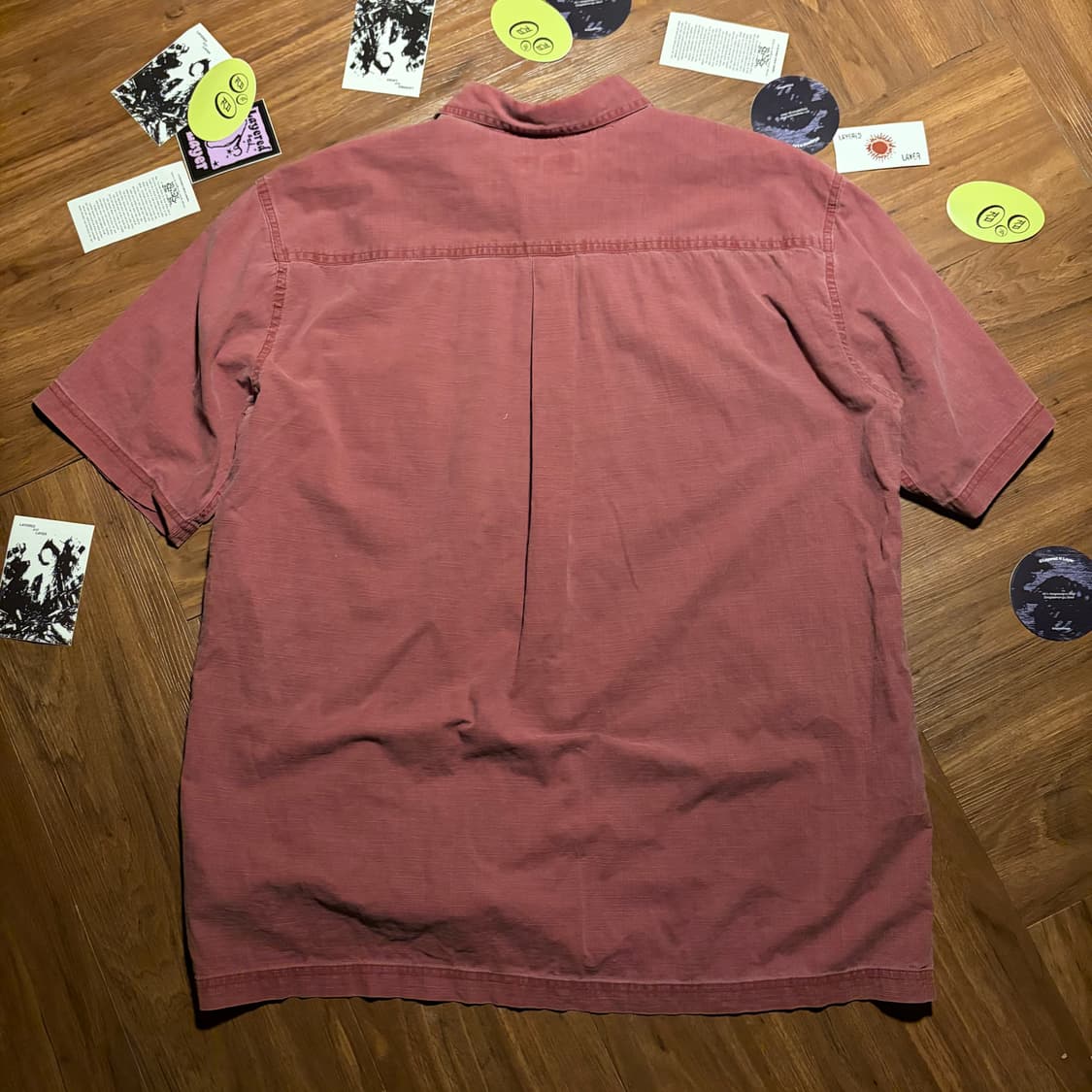 Pigment wash textured cotton work shirt 상품이미지4