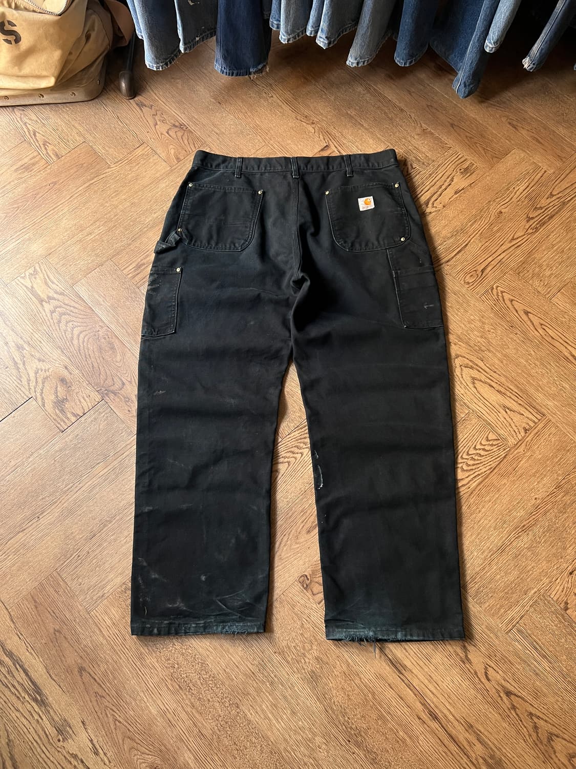 [38]칼하트 Made in USA 빈티지 페인팅 블랙 더블니 워크 팬츠 상품이미지2