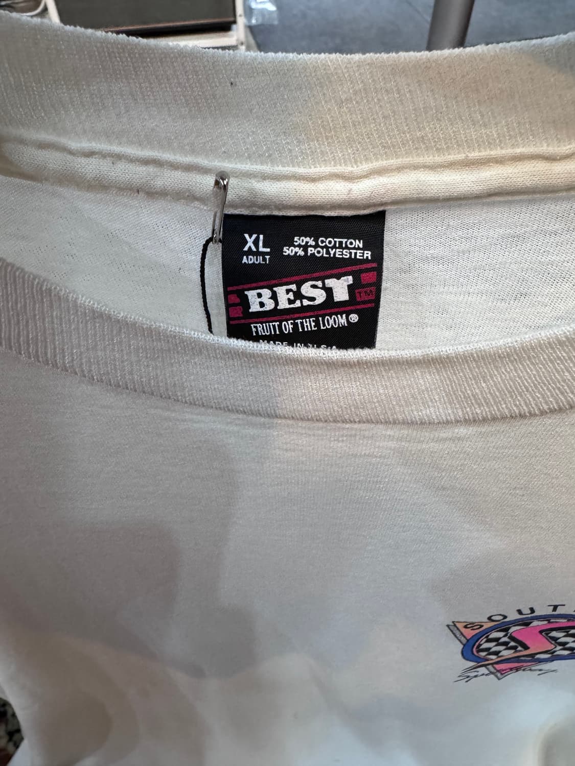 usa 빈티지 fruitoftheloom 싱글 스티치 레이싱반 L 709 상품이미지3