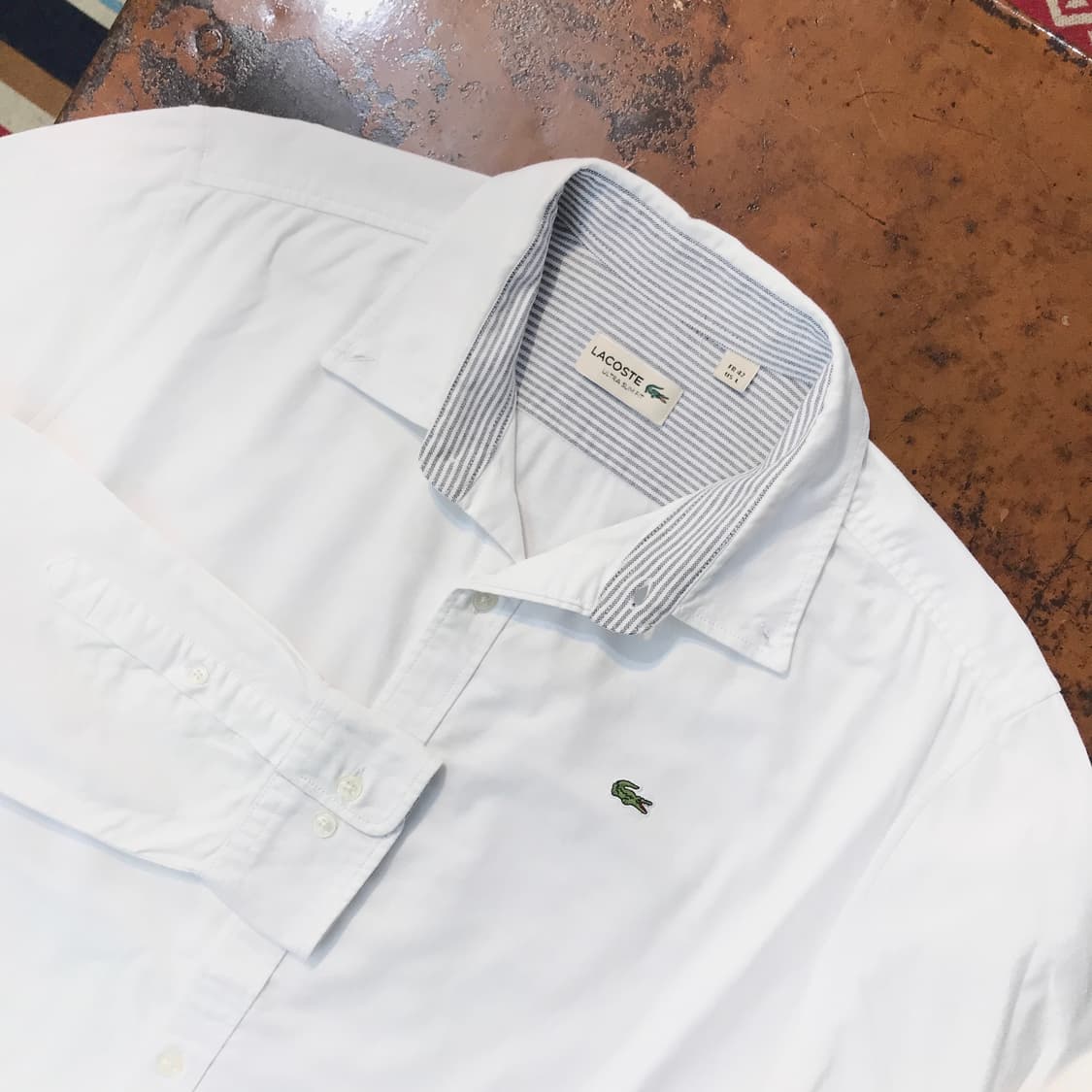 라코스테 화이트 옥스포드 셔츠 남성 105 사이즈  상품이미지3