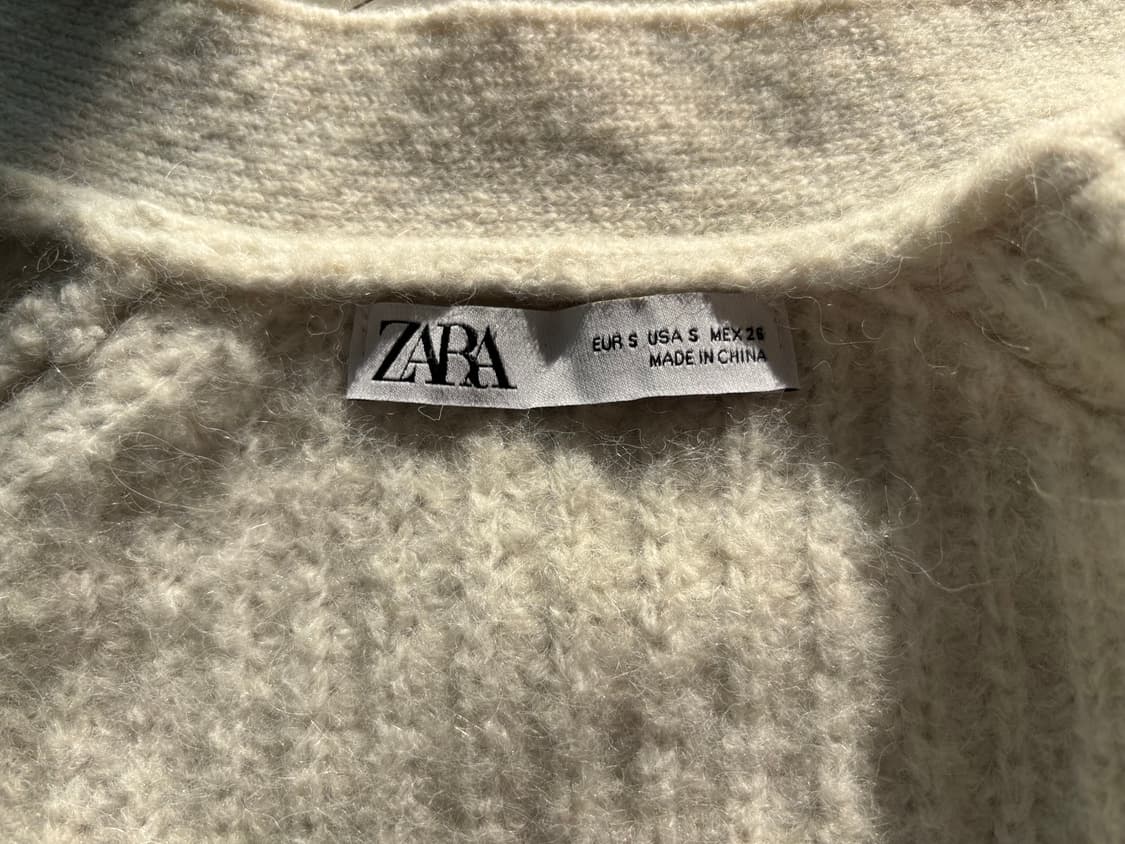 자라 알파카 볼륨 슬리브 가디건 라이트그레이 상품이미지4
