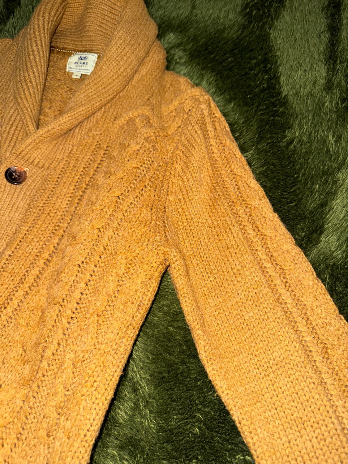 [S] BEAMS HEART 빔즈 하트 숄칼라 케이블 니트 가디건 상품이미지6