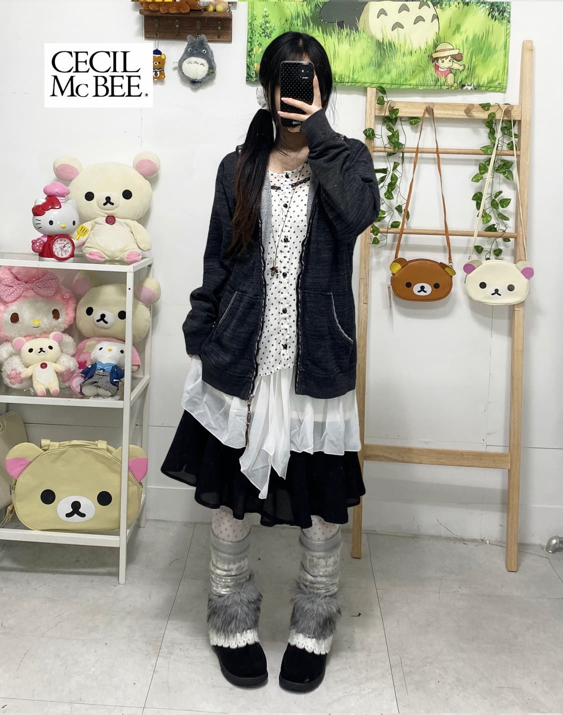 ꒰ঌ 도트 무채색 모리걸 세트 ໒꒱ 상품이미지1