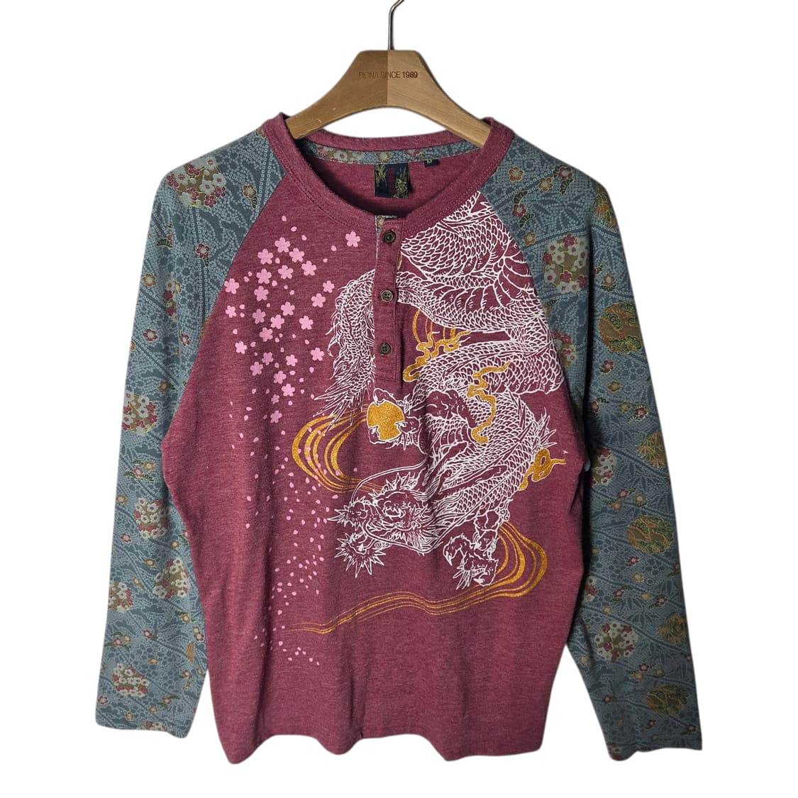[JPN] 빈티지 오리엔탈 사쿠라 헨리넥 롱슬리브 상품이미지1