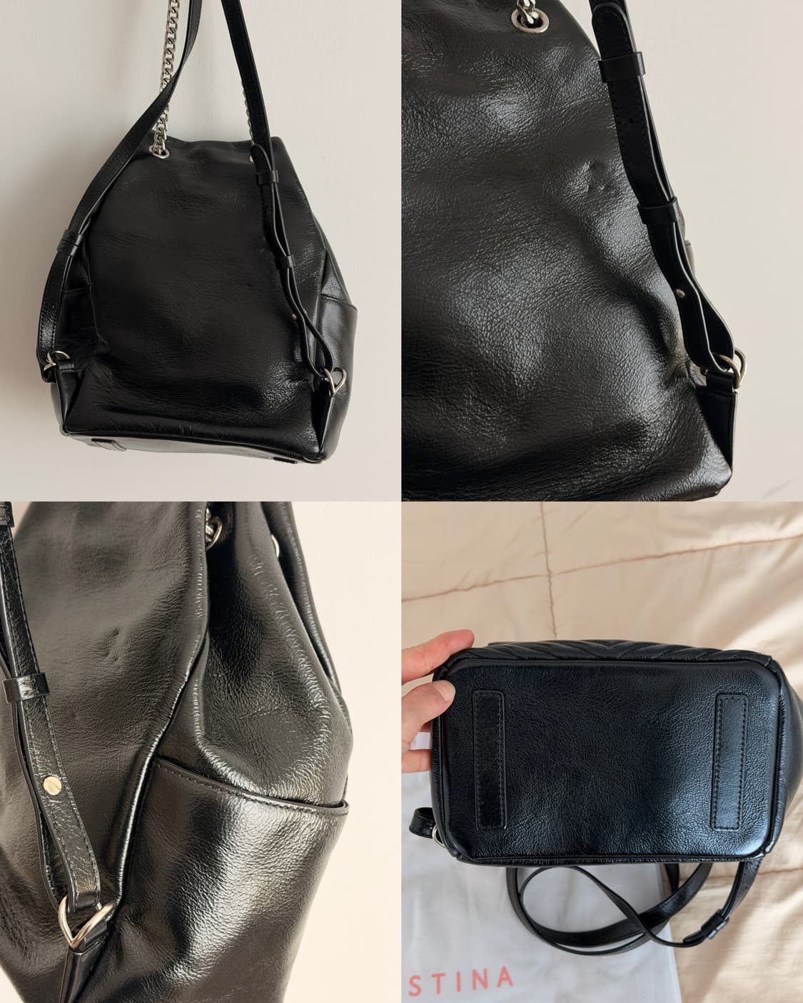 제이에스티나 백팩 & 슬링백 2 way _ 소가죽블랙 상품이미지9