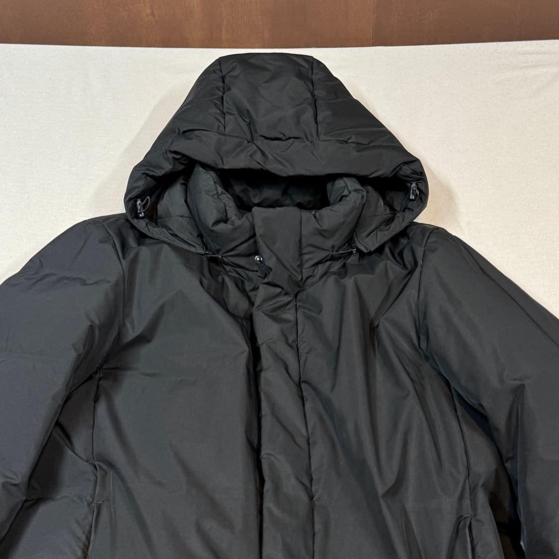 L) 유니클로 후드 롱 다운 패딩 블랙 상품이미지3