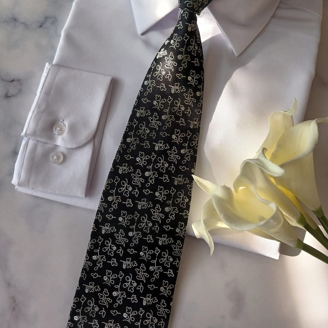 소니아리키엘 실크 플로럴 자카드 넥타이 9.9cm A+등급 A19022
 상품이미지6