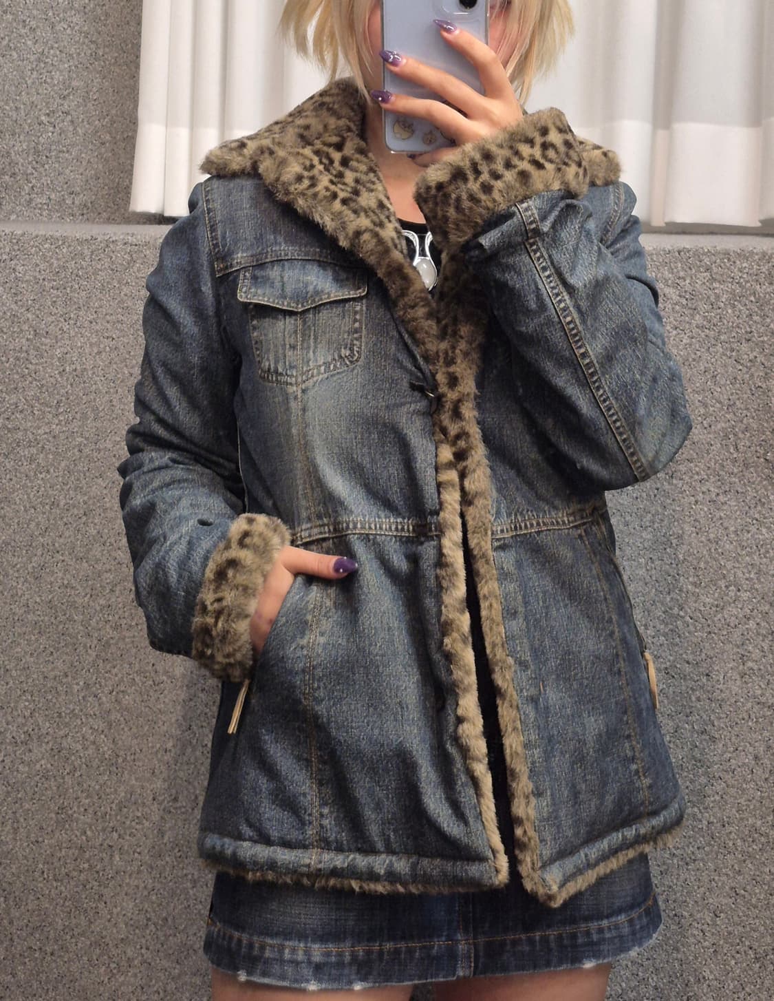LEOPARD FUR DENIM JACKET 상품이미지2