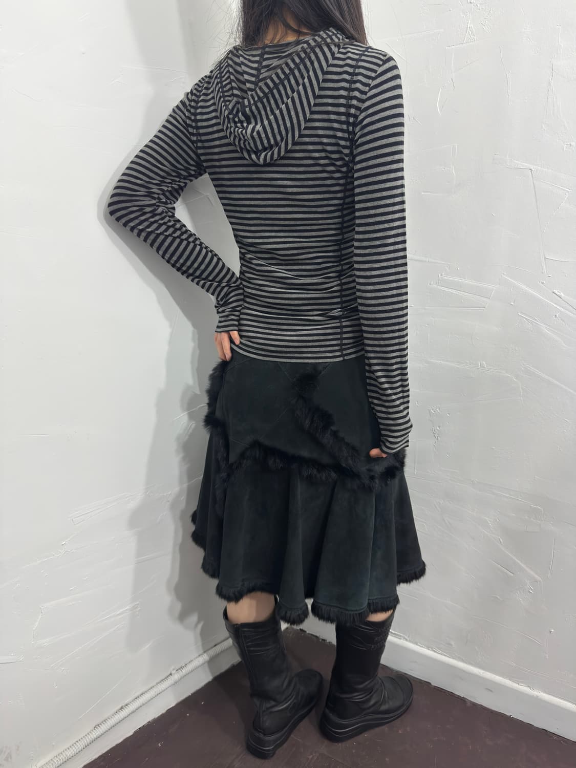 chine collection suede star fur midi ski 상품이미지5