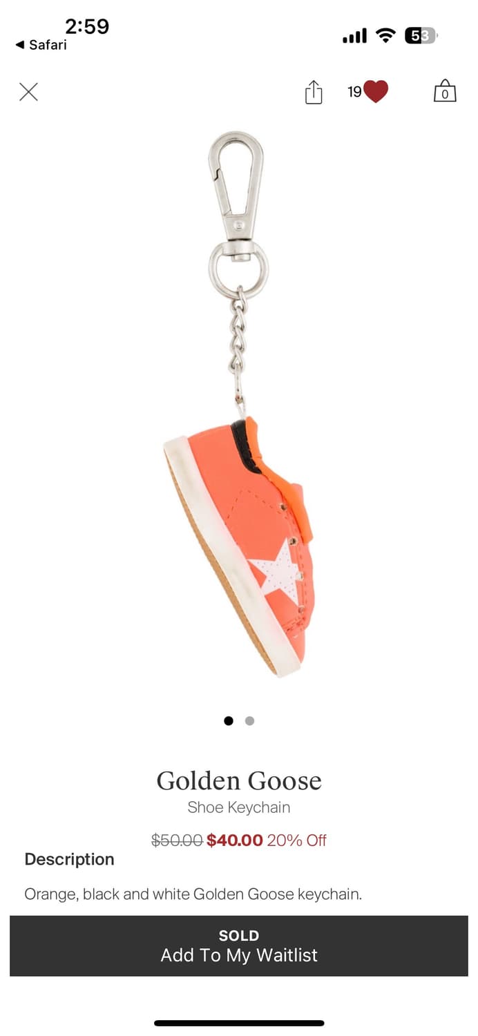 골든구스 신발 슈즈 키링 키체인 카라비너 오렌지 상품이미지6