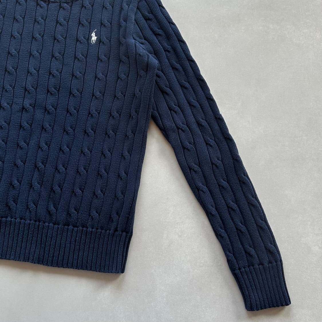 [M]폴로 랄프로렌 꽈배기 니트 스웨터 네이비 상품이미지4
