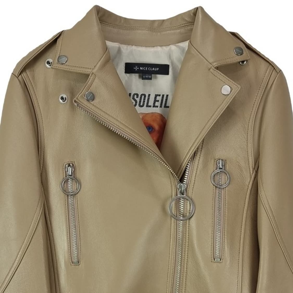 [나이스클랍] 리얼 램스킨 양가죽 사선 라이더 자켓 M19140 상품이미지4