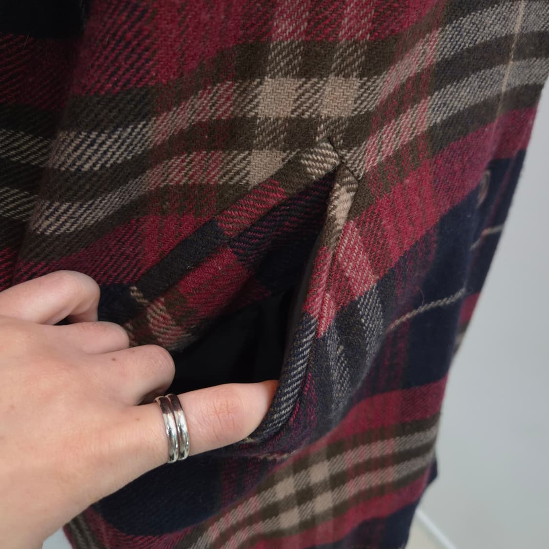 여성 울 체크 하프자켓 상품이미지8