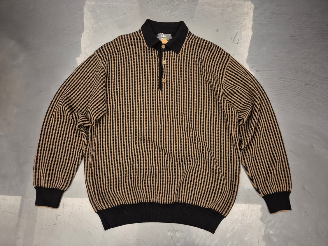90s BALLY 메리노울 카라 니트 상품이미지1