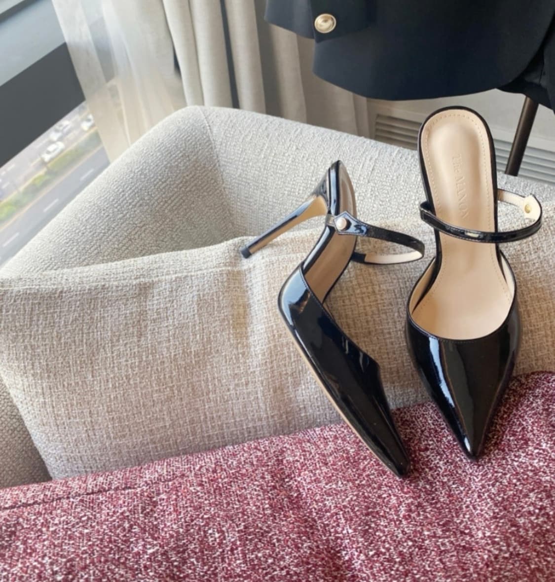 더마농 블랙 페이던트 뮬 하이힐 245size 상품이미지3