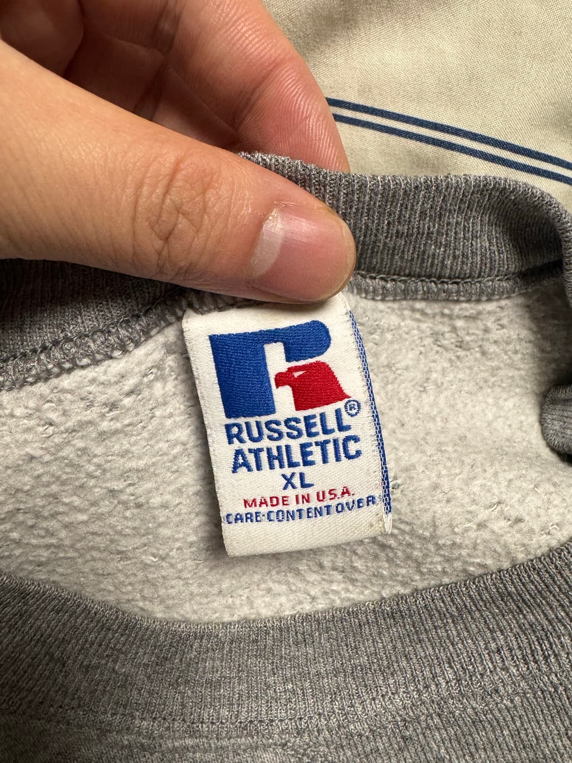 90s russell sweat shirt grey XL 상품이미지3