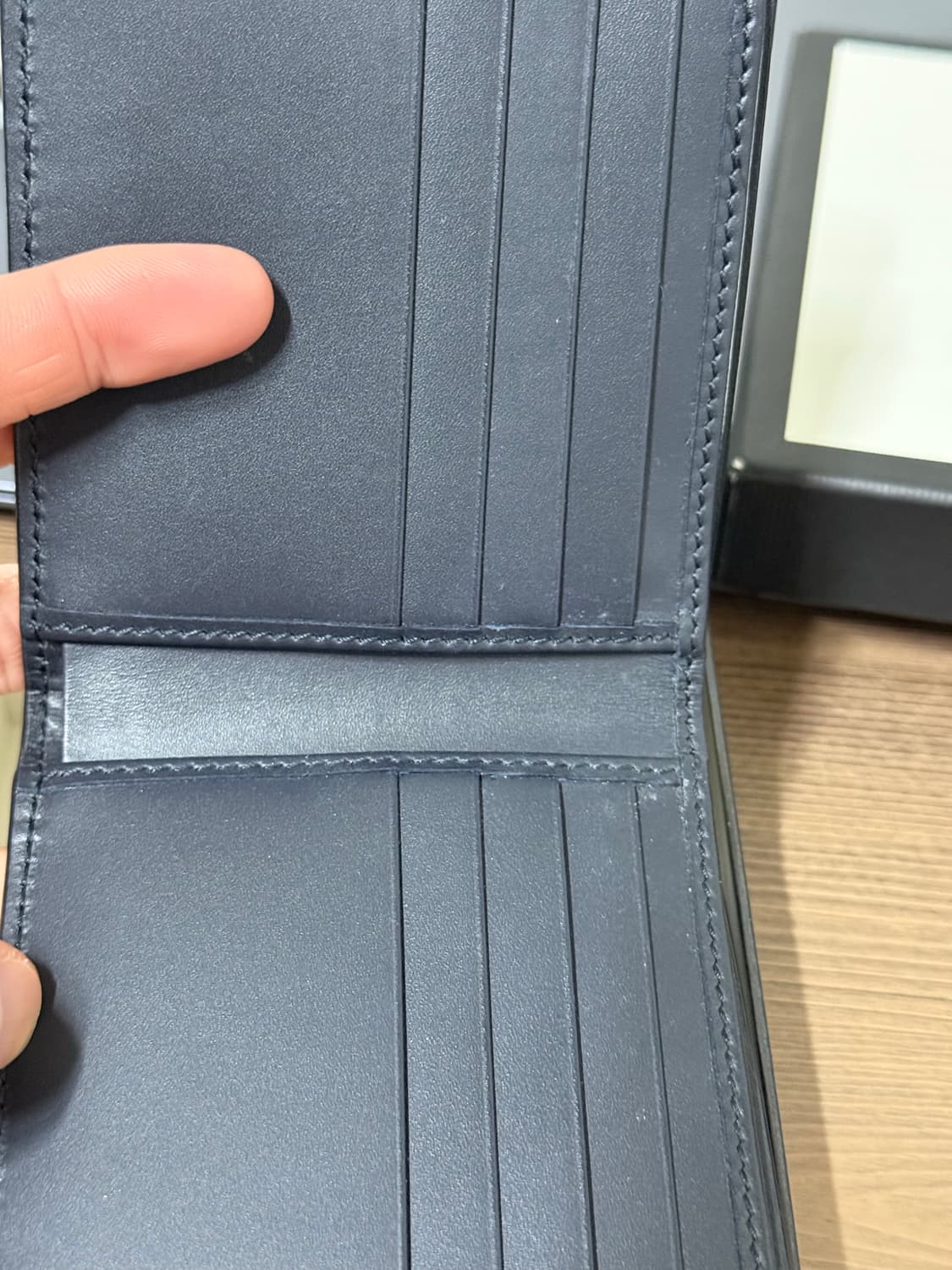 구찌 블룸 반지갑 GUCCI 베이지 에보니블루 상품이미지3