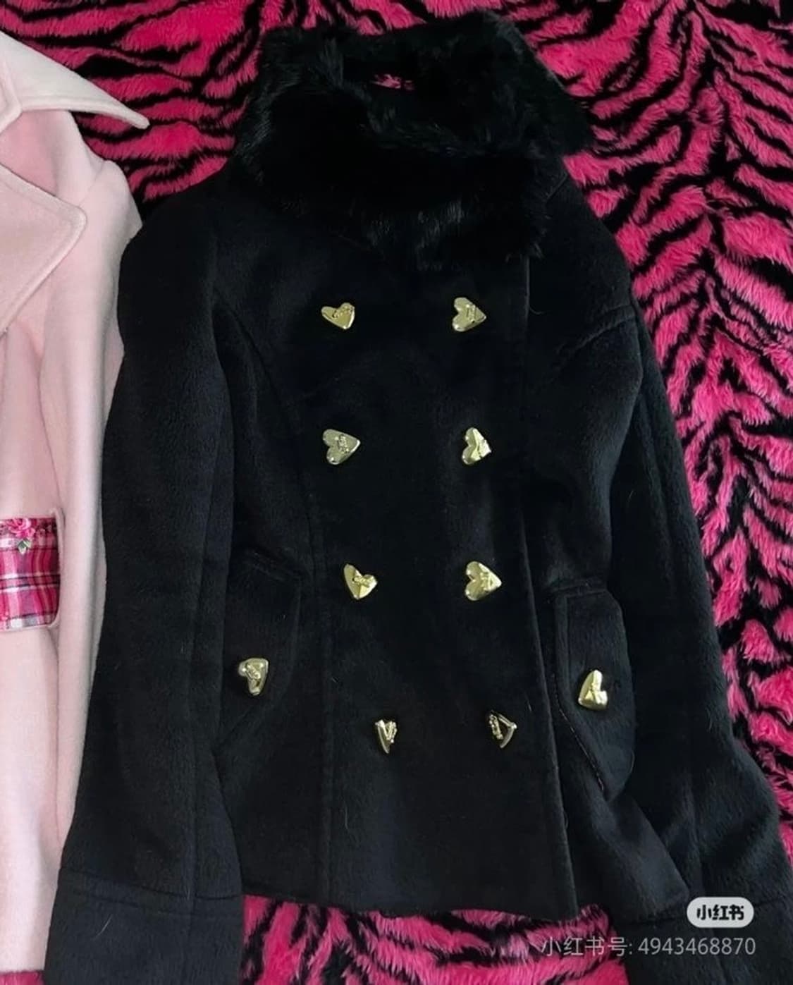 ma*rs 숏코트 하트 금장 버튼 퍼 아게하 갸루 히메 마즈 상품이미지1