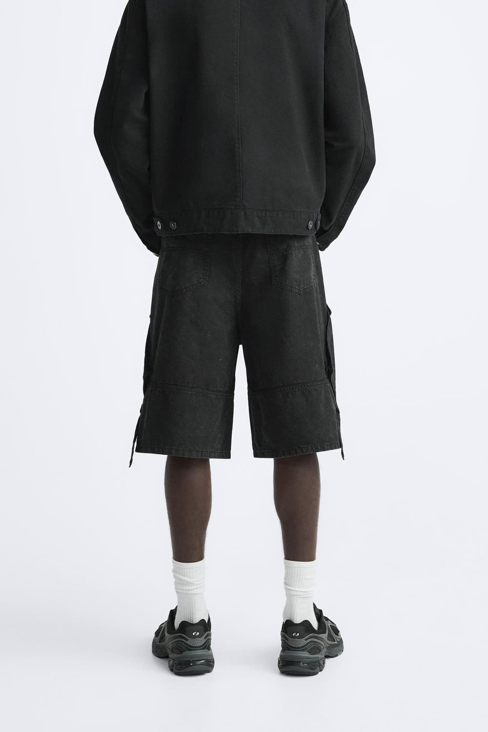 자라 벨트 카고 버뮤다 팬츠 새상품 상품이미지2