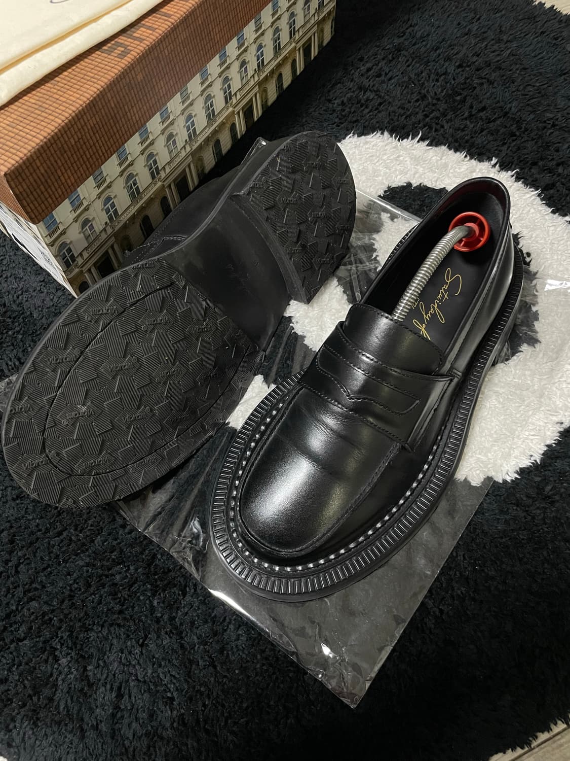 stu 오버솔 레더 로퍼 블랙 40 상품이미지4