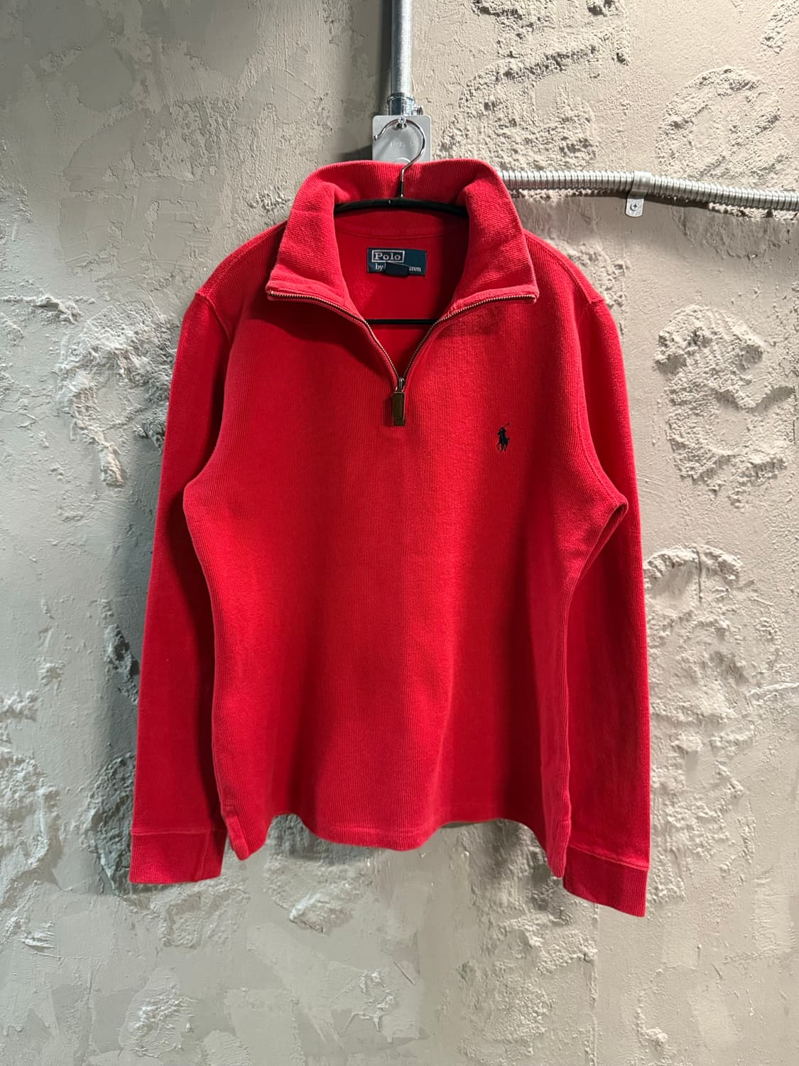 폴로 랄프로렌 POLO 하프집업 코튼 니트 레드 상품이미지1