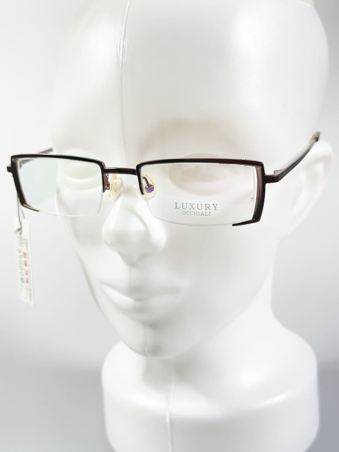 LUXURY OCCHIALI 브라운 메탈 반무테 스퀘어 빈티지 안경 상품이미지8