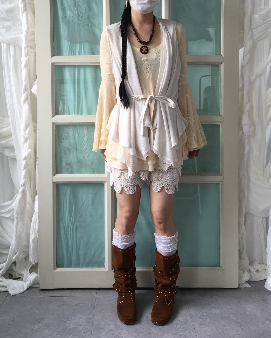 Drape tied vest 상품이미지7