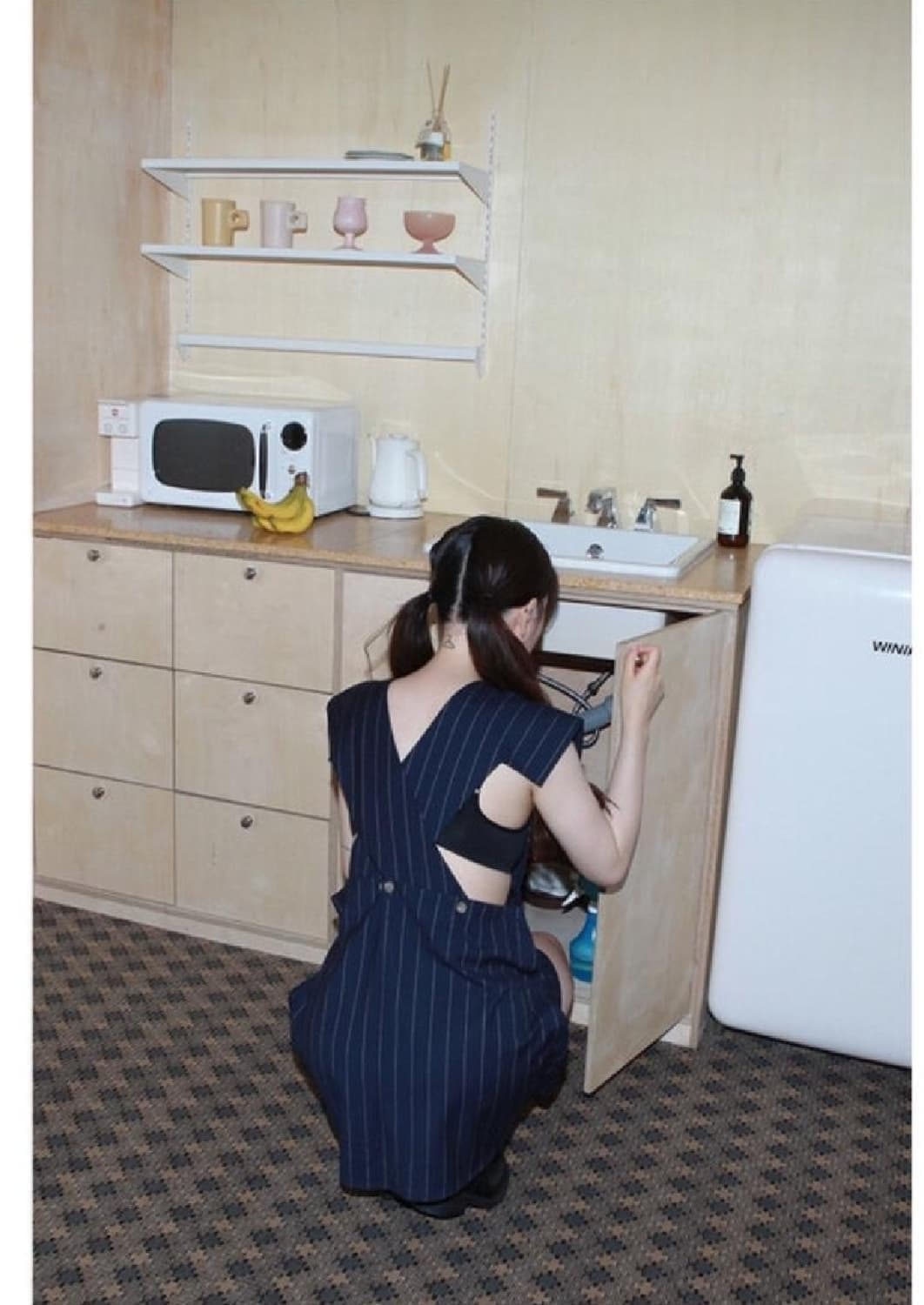 프레클 메이드 백크로스 핀스트라이프 원피스 상품이미지2