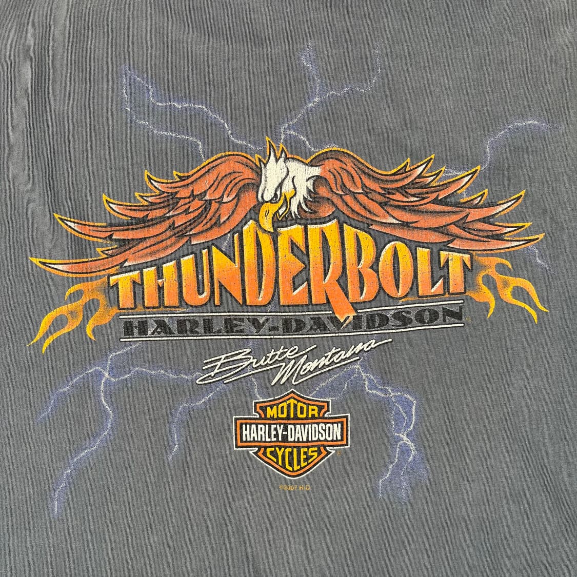 빈티지 할리데이비슨 Thunderbolt Butte Montana 반팔 상품이미지6
