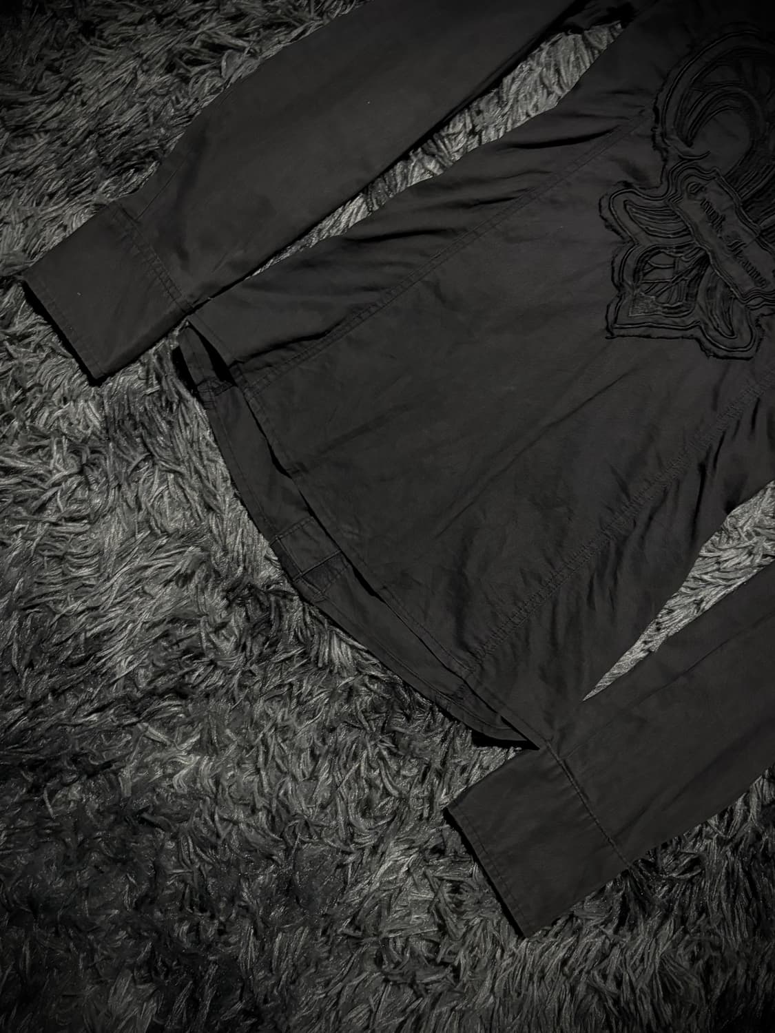 Cook Jeans 플뢰르 드 리스 패치 블랙 슬림핏 셔츠 상품이미지7