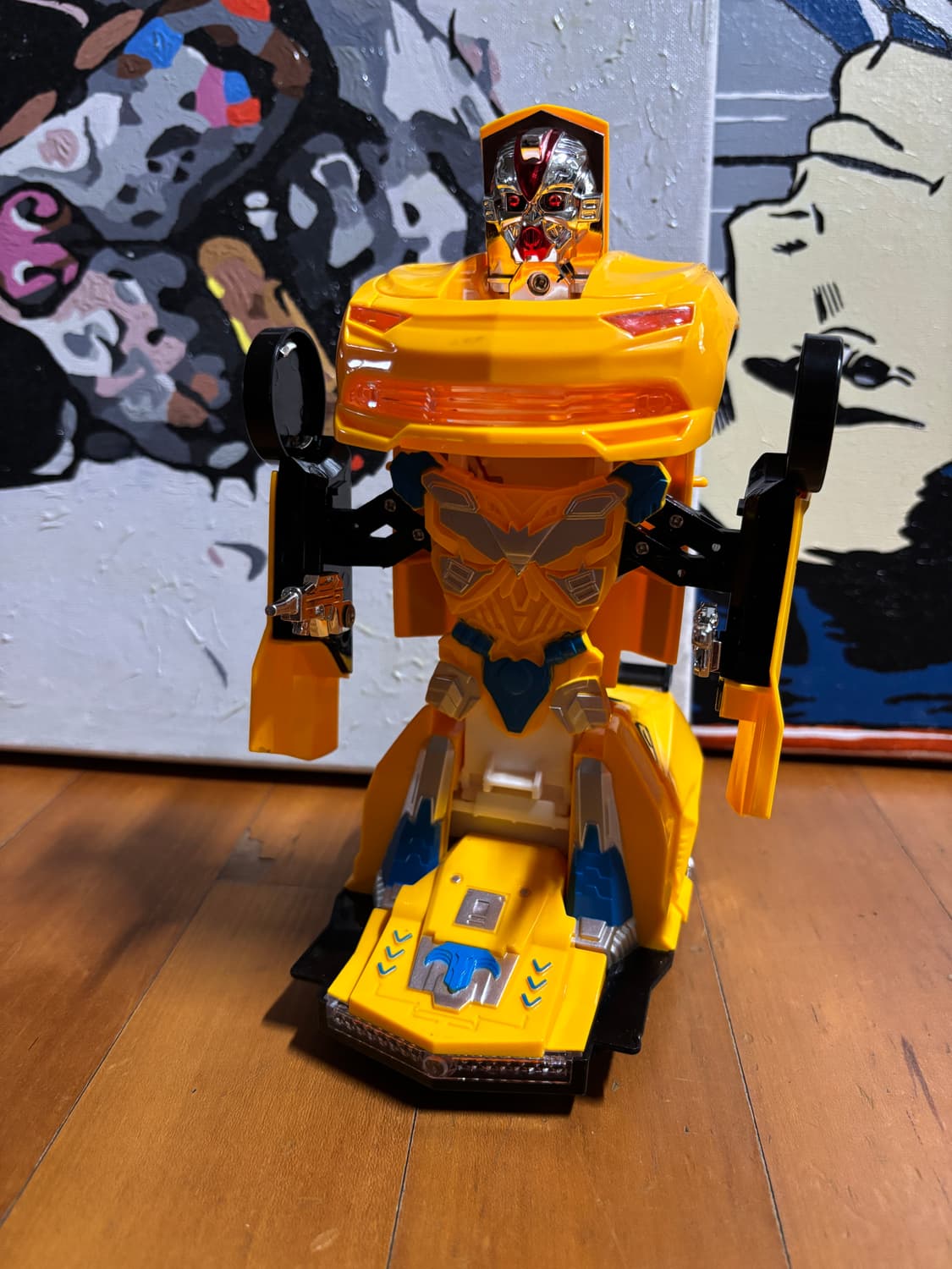 옐로우) 움직이는 로봇 자동차 인테리어 소품 장난감 상품이미지2