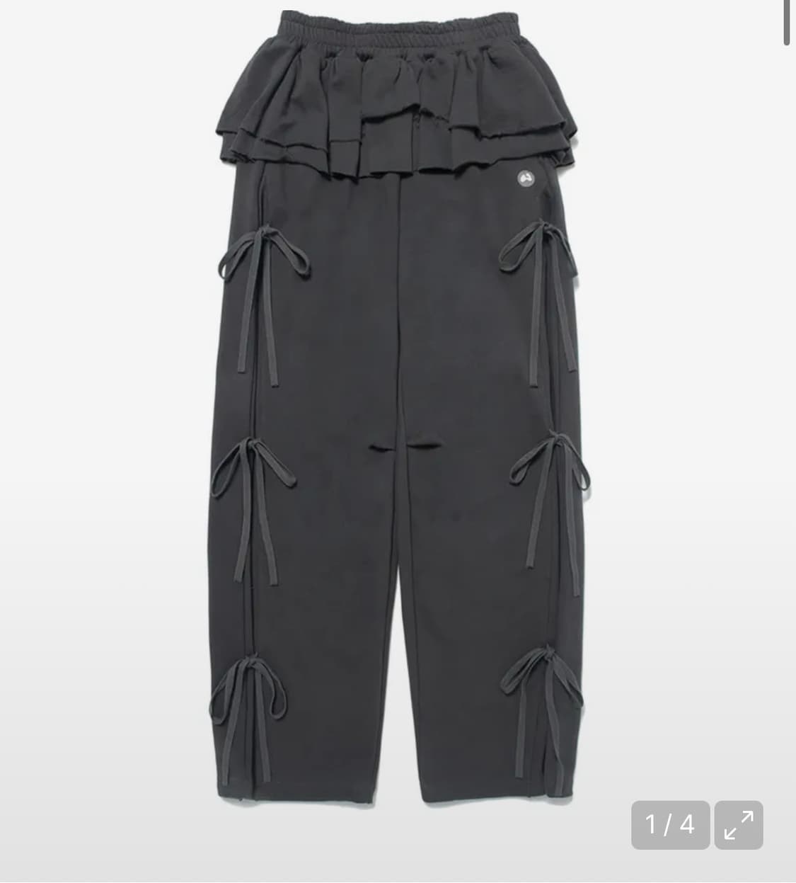 허그유어스킨 프릴 스커트 조거팬츠 차콜 상품이미지1