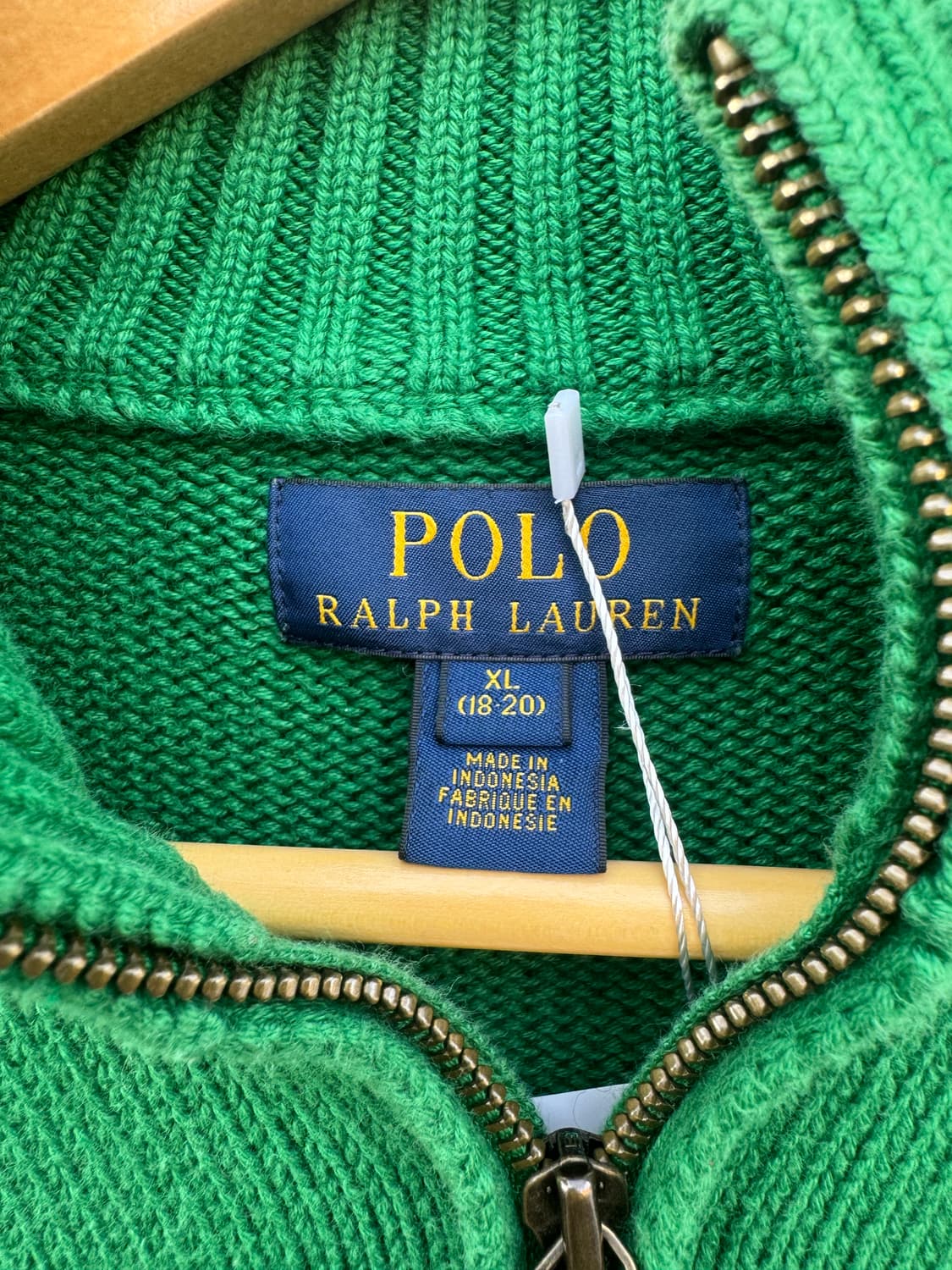 폴로 랄프로렌 빈티지 코튼100 하프집업 니트 그린 상품이미지4
