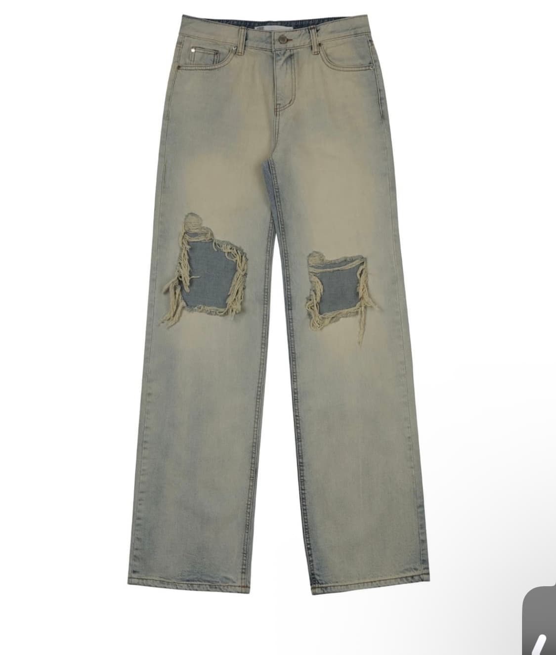 보헤미안서울) Knee-Damaged Wide Jeans LB L 상품이미지2