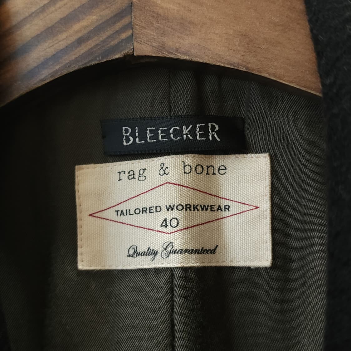 랙앤본 울 싱글 코트 밀리터리 블랙 슬림핏 코트 40 상품이미지5