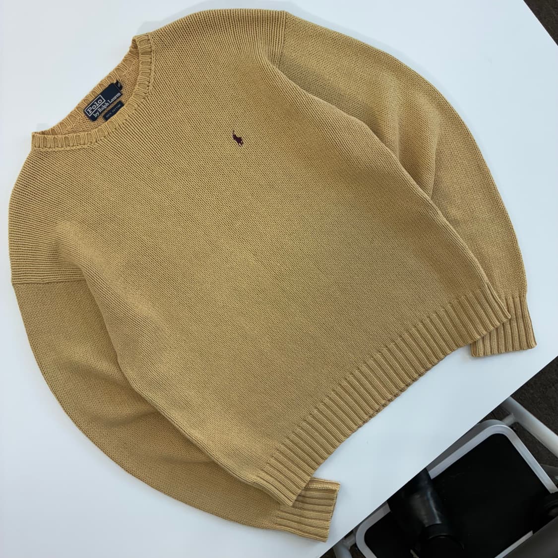 Polo  폴로 랄프로렌 자수 코튼 베이지 라운드 니트  상품이미지2