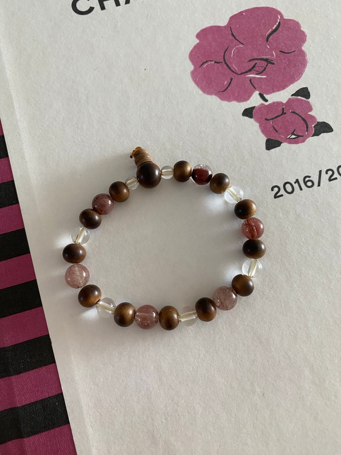 우드 로즈쿼츠 팔찌 상품이미지1