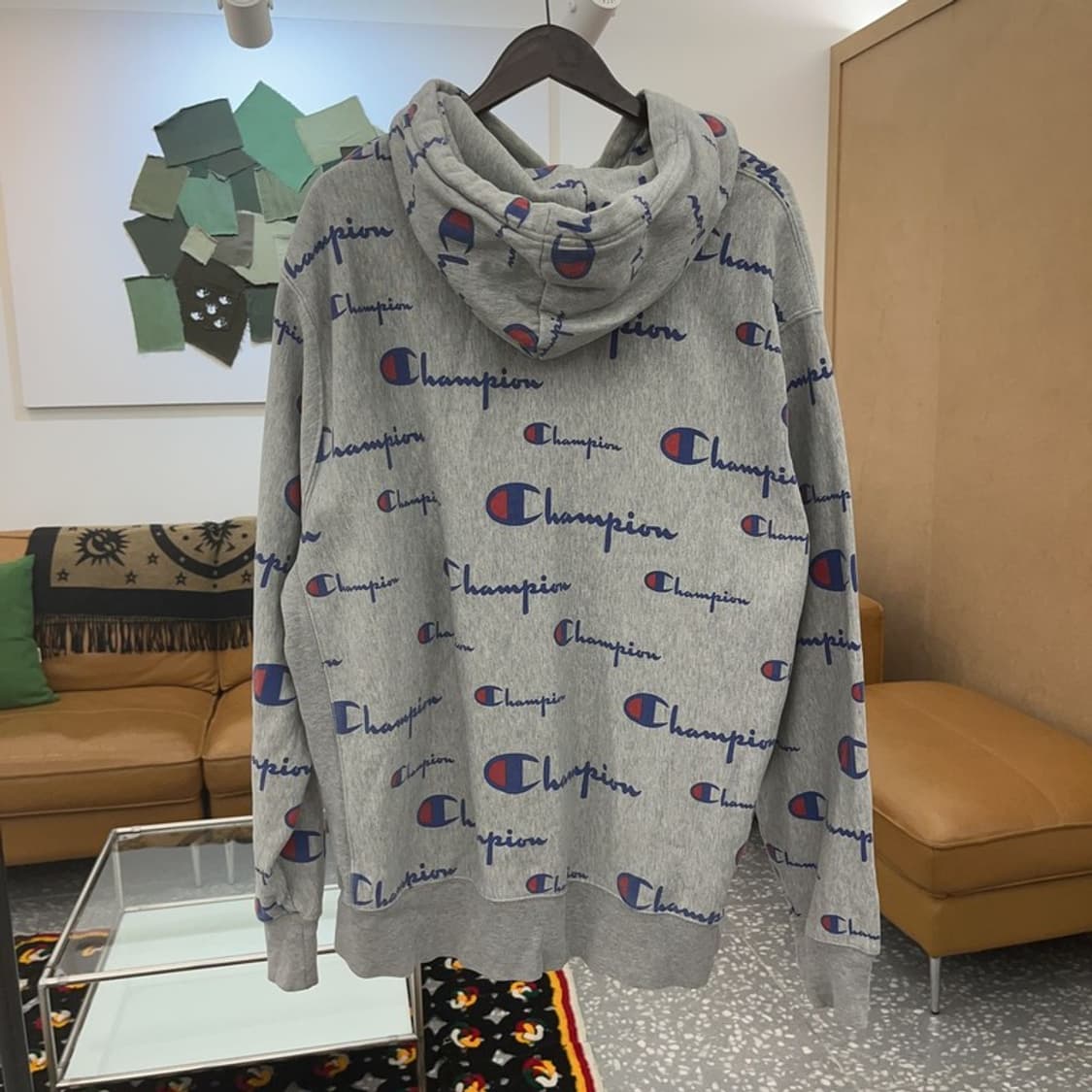 챔피언 올드스쿨 리버스위브 스펠 아웃 기모 후드티 2XL C06570 상품이미지4