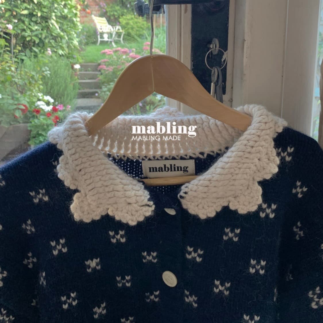 마블링 mabling 눈송이 레이스 카라 가디건 팝니다. 상품이미지2