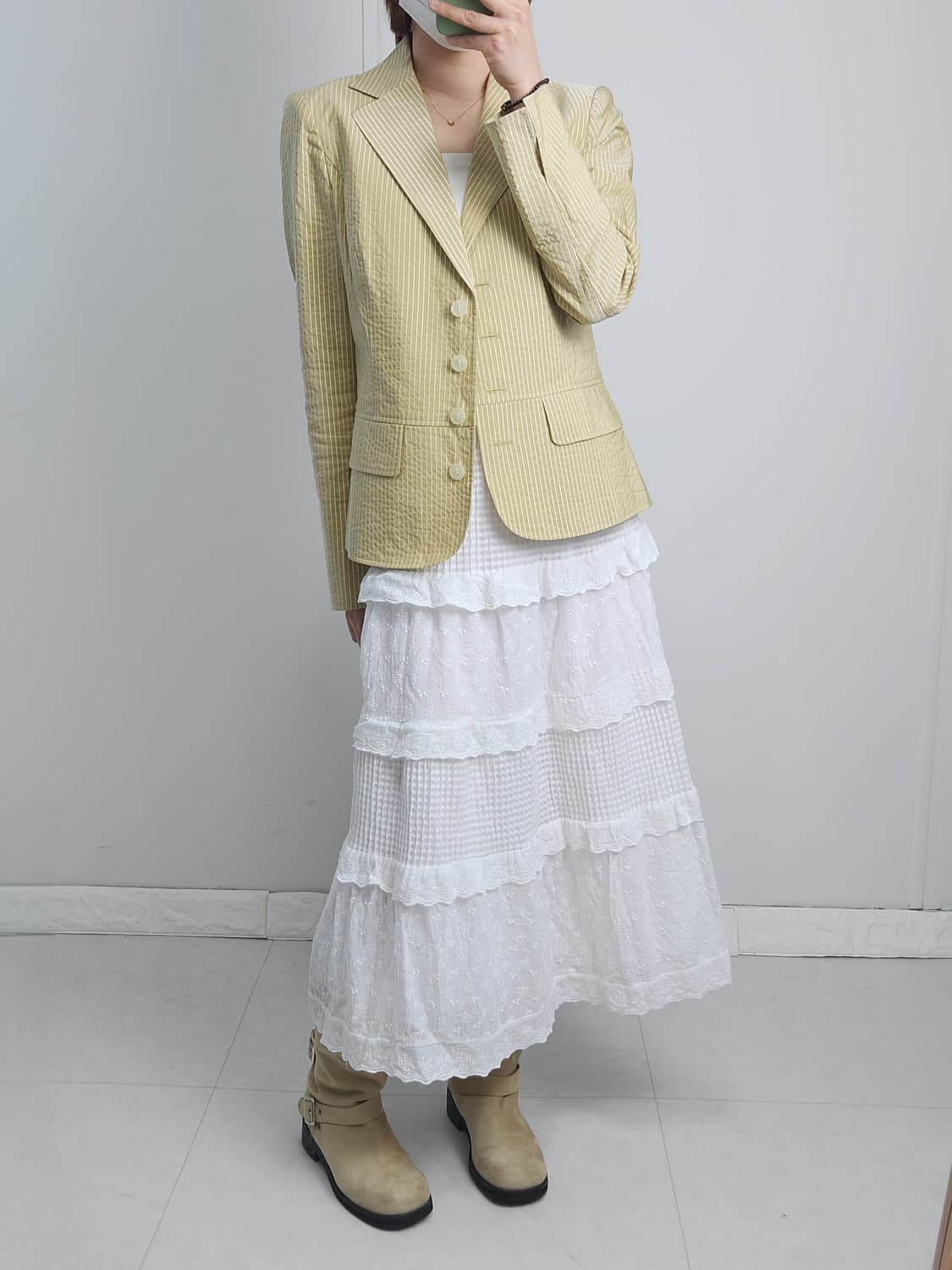 펀칭 캉캉 롱 스커트 상품이미지3