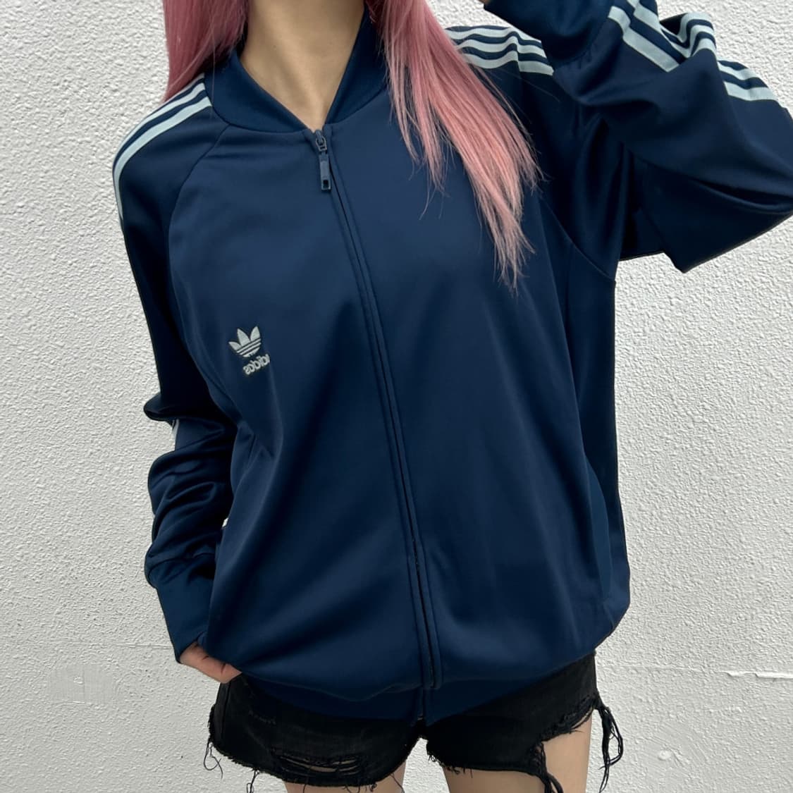 아디다스 슈퍼스타 스카이블루라인 네이비 트랙탑 110 상품이미지2