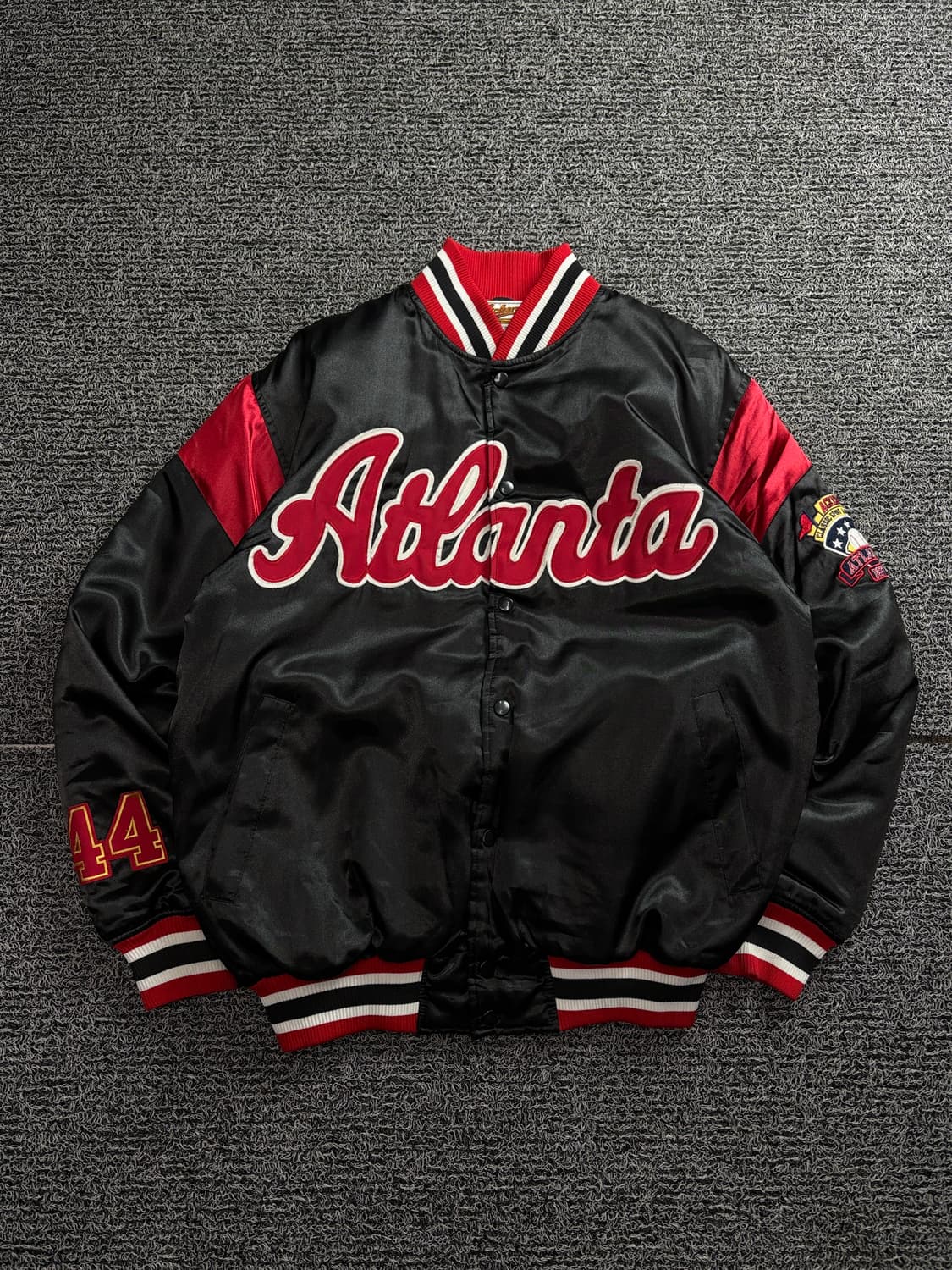 00s ACKERS 빅로고 USA 빈티지 사틴 바시티 점퍼 1730 상품이미지2