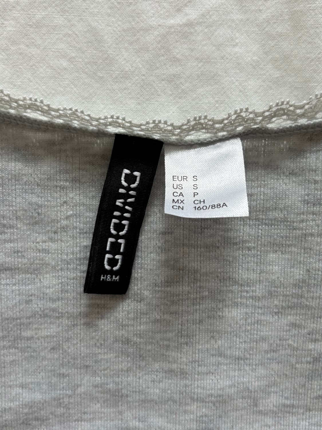 H&M 레이스 포인텔 탑 멜란지그레이 상품이미지3