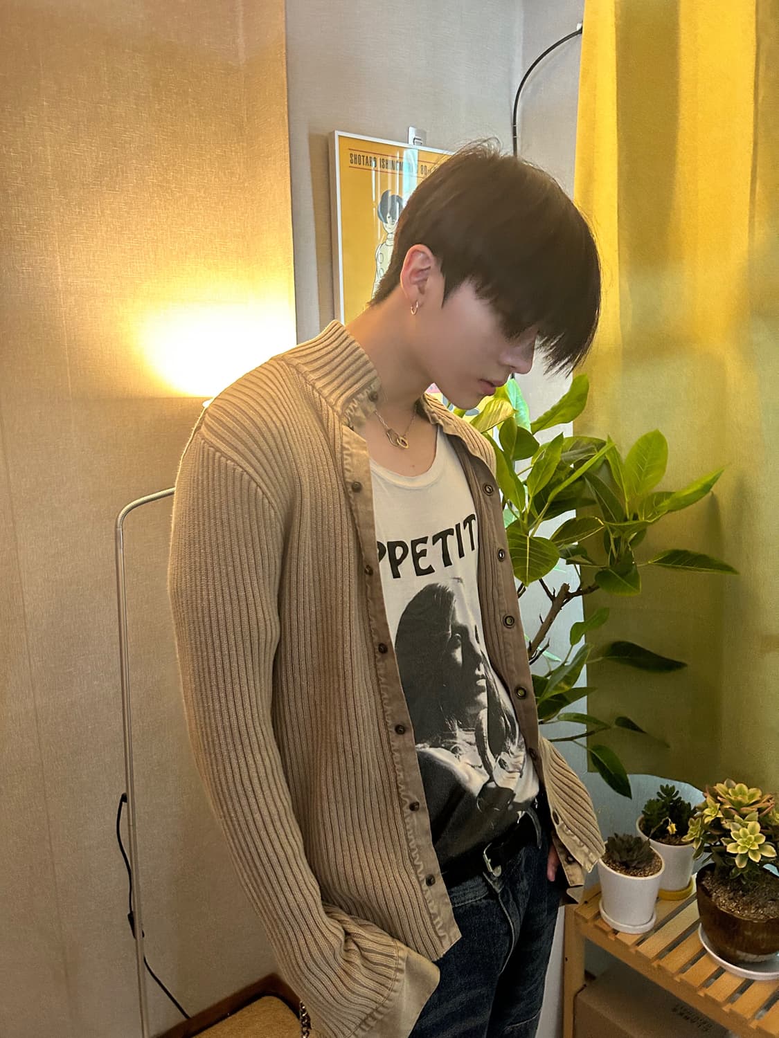 Beige Color Acrylic Cardigan 상품이미지2